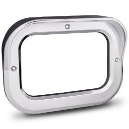 5" x 3" Rectangular LED Tail Light Chrome Visor Bezel for TBL5310 TBL5324