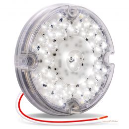 7" Round Surface-Mount White 47-LED Tail Light - DOT FMVSS-108 Approved; SAE (2)R Rated