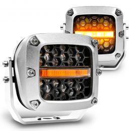 3x3-Inch 60W LED Offroad Work Light Pods - Chrome