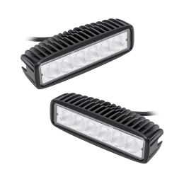 2pc Single-Row 6.25-Inch 18W LED Work Light - Flood