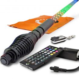 RGB Spiral LED Whip w/ Smart IC RF Remote Control