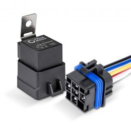 14V DC 40/30A SPDT 5-Pin Waterproof Relay w/ Wire Harness Kit