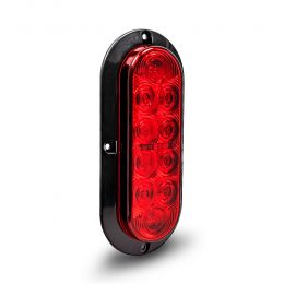 6-Inch Oval Surface-Mount Red 10 LED Tail Light - DOT FMVSS-108; SAE S2T2I6